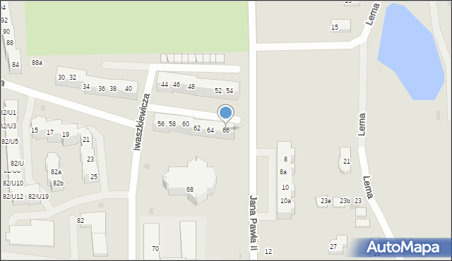 Gryfino, Iwaszkiewicza Jarosława, 66, mapa Gryfino