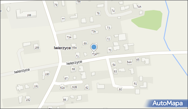 Iwierzyce, Iwierzyce, 71A, mapa Iwierzyce