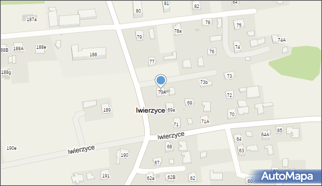 Iwierzyce, Iwierzyce, 73A, mapa Iwierzyce