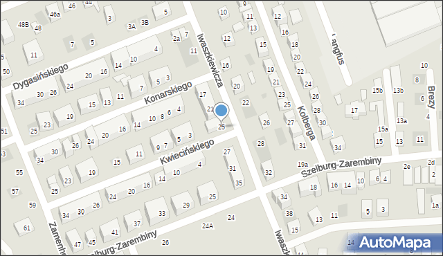 Lublin, Iwaszkiewicza Jarosława, 25, mapa Lublina