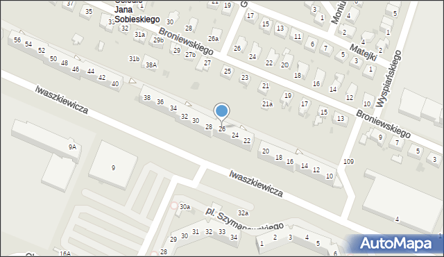 Oława, Iwaszkiewicza Jarosława, 26, mapa Oława