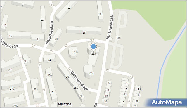 Olsztyn, Iwaszkiewicza Jarosława, 22a, mapa Olsztyna