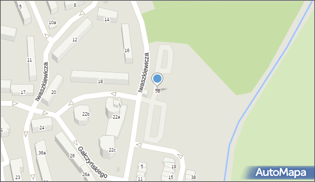 Olsztyn, Iwaszkiewicza Jarosława, 5B, mapa Olsztyna