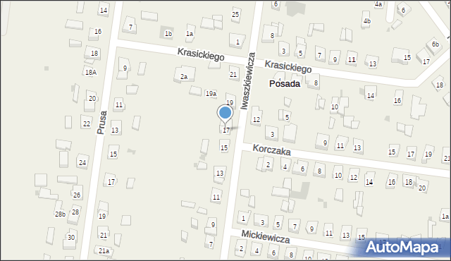 Posada, Iwaszkiewicza, 17, mapa Posada