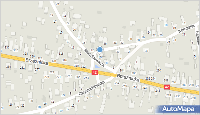 Radomsko, Iwaszkiewicza Jarosława, 10, mapa Radomsko