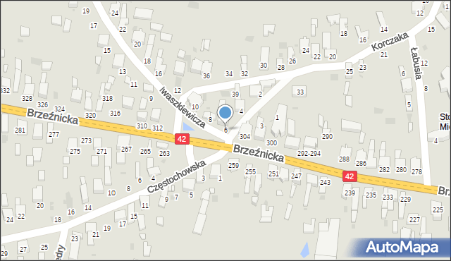 Radomsko, Iwaszkiewicza Jarosława, 6, mapa Radomsko