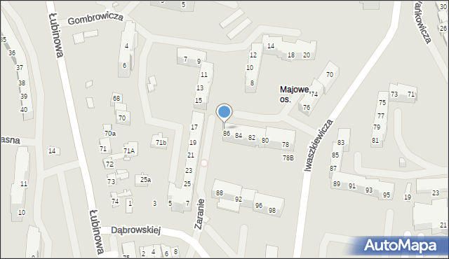 Szczecin, Iwaszkiewicza Jarosława, 86b, mapa Szczecina