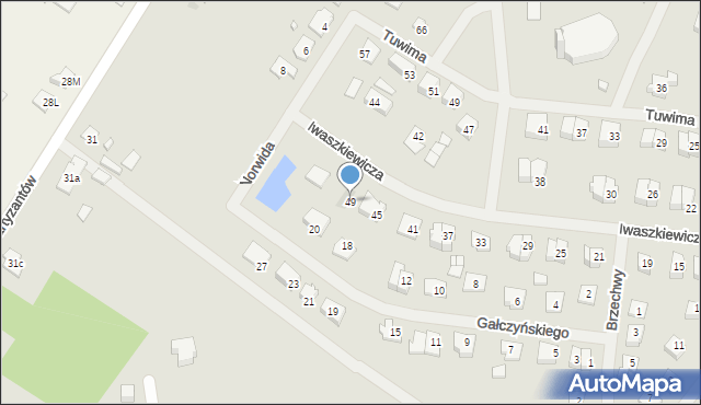 Szczytno, Iwaszkiewicza Jarosława, 49, mapa Szczytno