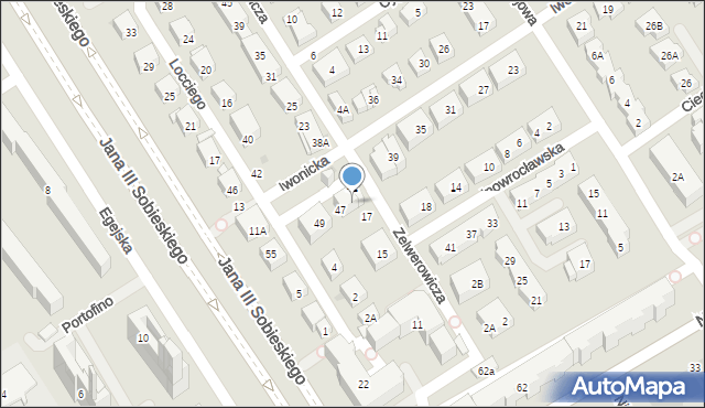 Warszawa, Iwonicka, 45, mapa Warszawy