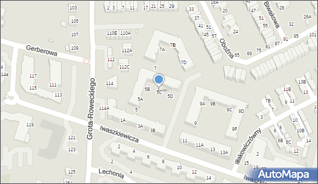 Wrocław, Iwaszkiewicza Jarosława, 5C, mapa Wrocławia