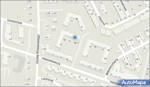 Wrocław, Iwaszkiewicza Jarosława, 5D, mapa Wrocławia