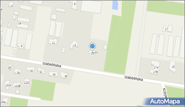 Aleksandrów, Izabelińska, 15, mapa Aleksandrów