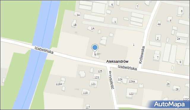 Aleksandrów, Izabelińska, 5, mapa Aleksandrów