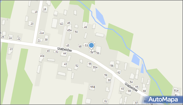 Izabelów, Izabelów, 54, mapa Izabelów