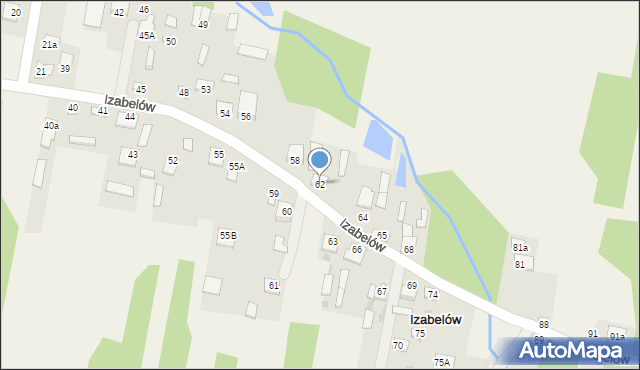 Izabelów, Izabelów, 62, mapa Izabelów