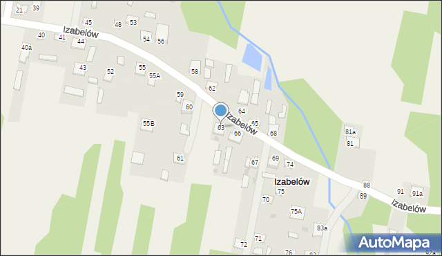 Izabelów, Izabelów, 63, mapa Izabelów