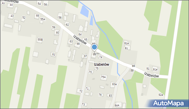 Izabelów, Izabelów, 69, mapa Izabelów