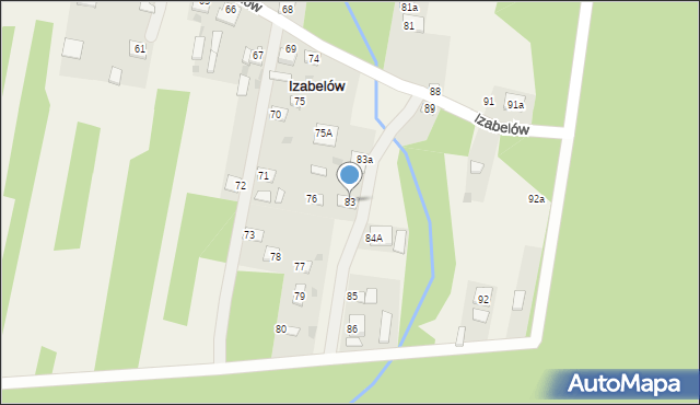 Izabelów, Izabelów, 83, mapa Izabelów