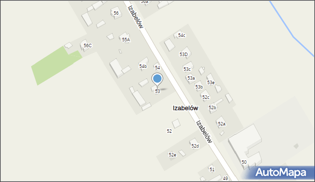 Izabelów, Izabelów, 53, mapa Izabelów