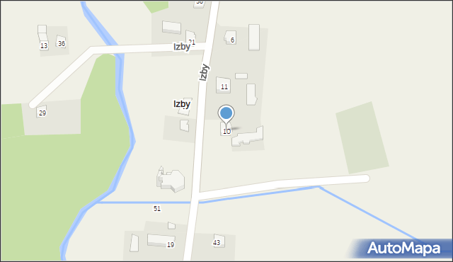 Izby, Izby, 10, mapa Izby