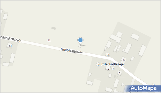 Izdebki-Błażeje, Izdebki-Błażeje, 11, mapa Izdebki-Błażeje