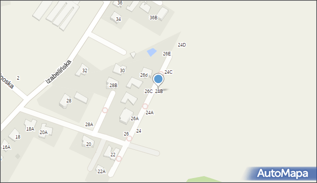 Stare Babice, Izabelińska, 24B, mapa Stare Babice