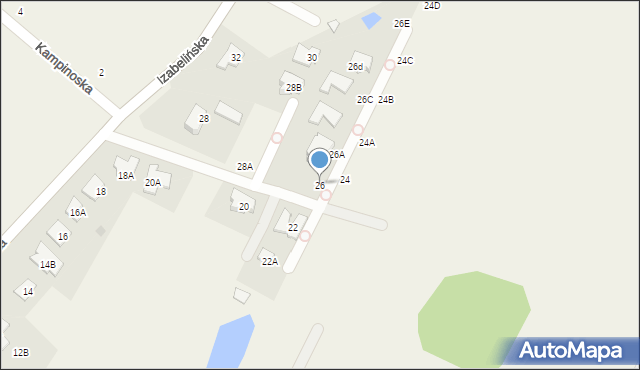 Stare Babice, Izabelińska, 26, mapa Stare Babice