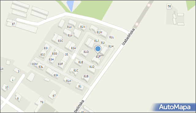 Stare Babice, Izabelińska, 81F, mapa Stare Babice