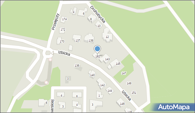 Warszawa, Izbicka, 141, mapa Warszawy