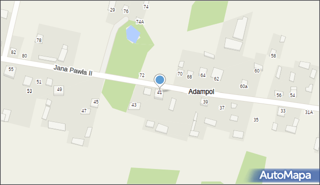 Adampol, Jana Pawła II, 41, mapa Adampol