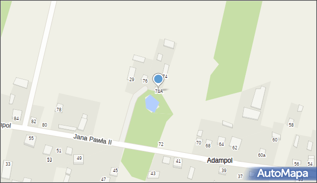 Adampol, Jana Pawła II, 74A, mapa Adampol