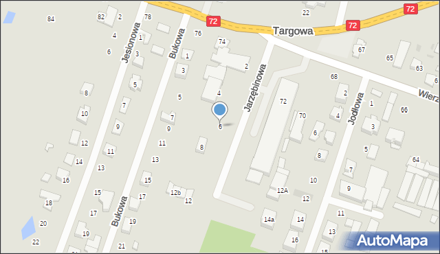 Aleksandrów Łódzki, Jarzębinowa, 6, mapa Aleksandrów Łódzki