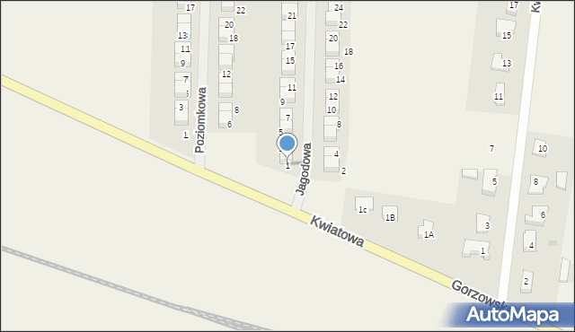 Baczyna, Jagodowa, 1, mapa Baczyna