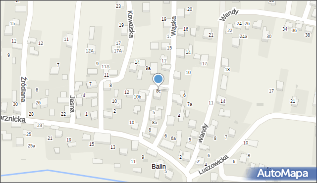 Balin, Jaworznicka, 8c, mapa Balin