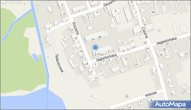 Banie, Jagiellońska, 1, mapa Banie