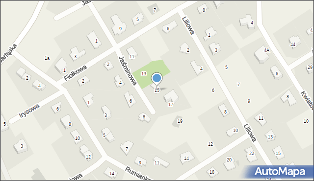 Bartąg, Jaśminowa, 15, mapa Bartąg