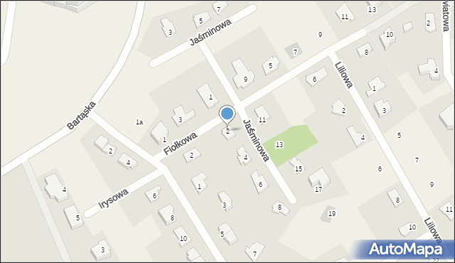 Bartąg, Jaśminowa, 2, mapa Bartąg