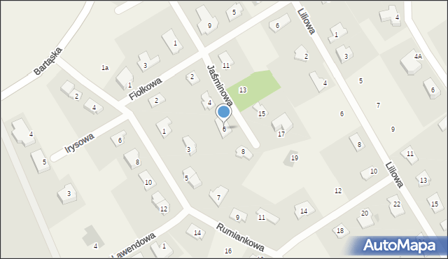 Bartąg, Jaśminowa, 6, mapa Bartąg