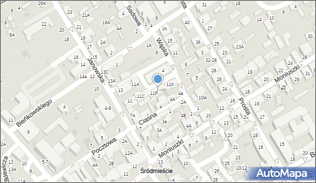 Biała Podlaska, Janowska, 11G, mapa Białej Podlaskiej