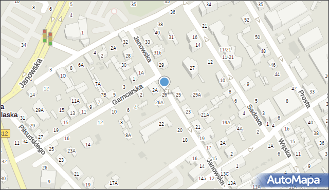 Biała Podlaska, Janowska, 26, mapa Białej Podlaskiej
