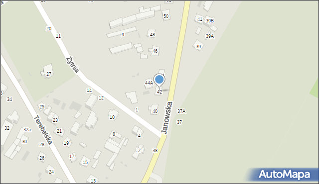 Biała Podlaska, Janowska, 42, mapa Białej Podlaskiej