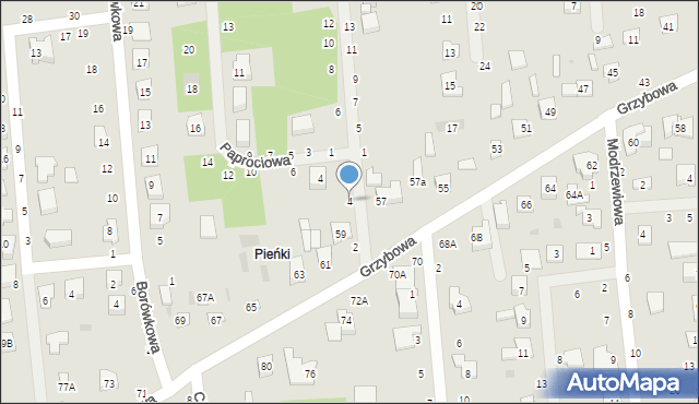 Biała Podlaska, Jaworowa, 4, mapa Białej Podlaskiej