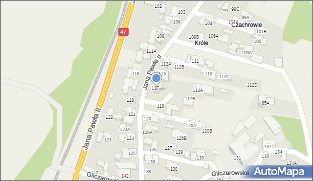 Biały Dunajec, Jana Pawła II, 117A, mapa Biały Dunajec