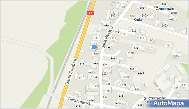 Biały Dunajec, Jana Pawła II, 118, mapa Biały Dunajec