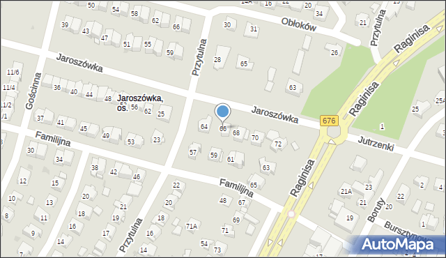 Białystok, Jaroszówka, 66, mapa Białegostoku