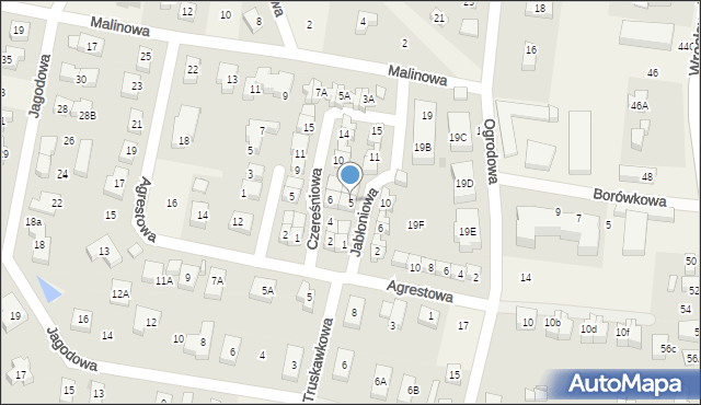 Bielany Wrocławskie, Jabłoniowa, 5, mapa Bielany Wrocławskie