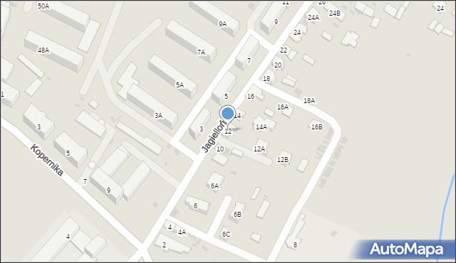 Bielsk Podlaski, Jagiellońska, 12, mapa Bielsk Podlaski