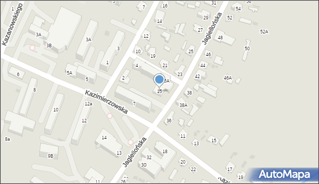 Bielsk Podlaski, Jagiellońska, 15, mapa Bielsk Podlaski