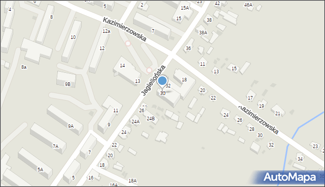 Bielsk Podlaski, Jagiellońska, 30, mapa Bielsk Podlaski