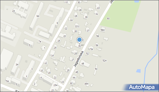 Bielsk Podlaski, Jagiellońska, 31, mapa Bielsk Podlaski
